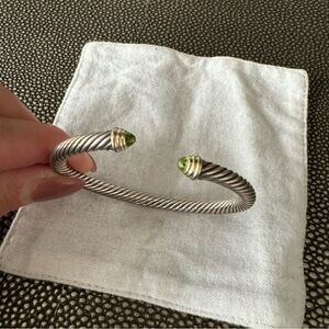 David Yurman Classic Cable Bracelet
Sterling Silver, 18K Yellow Gold and Peridot